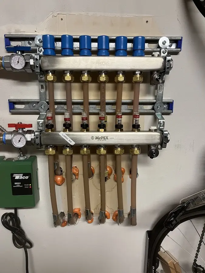 Plumber performing Gas Line Installation at a residential property in New Bremen